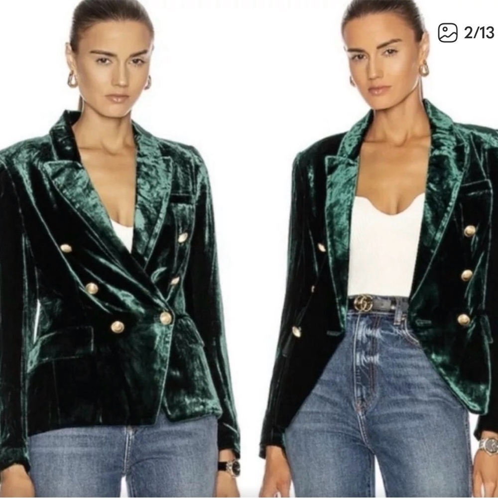 Rachel Zoe Velvet Blazer with Gold Buttons
